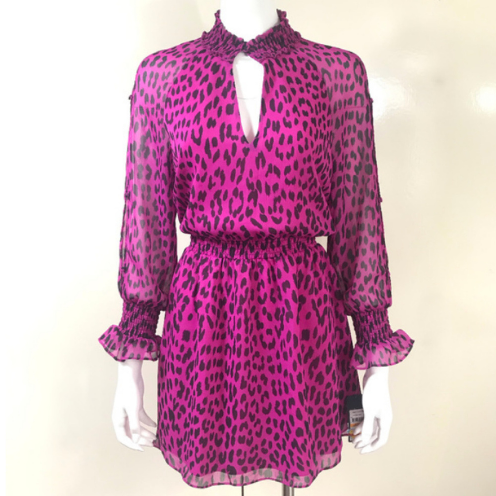 NEW RACHEL Rachel Roy Lucky Leopard Ruffled Dress - Picture 4 of 8